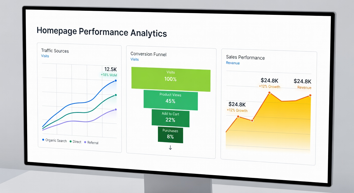 Analytics dashboard showing conversion metrics