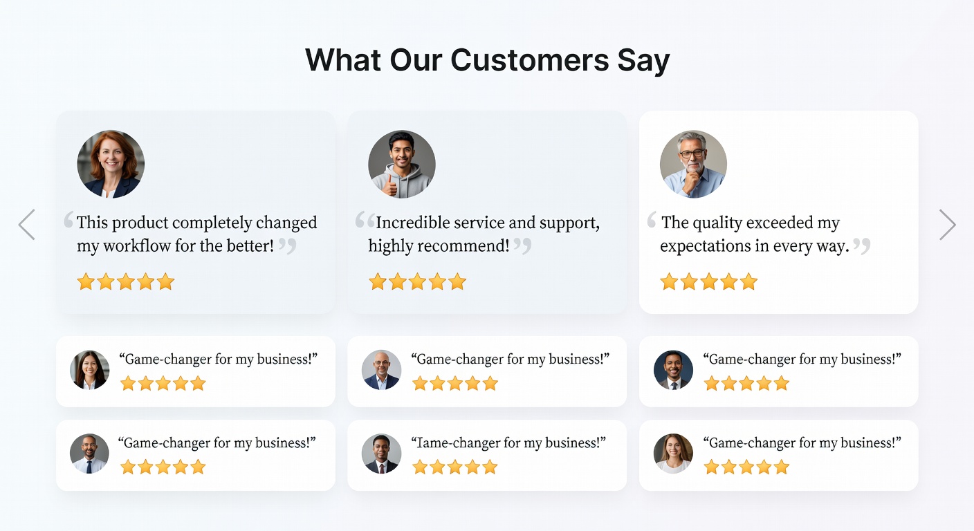 Testimonials section design example
